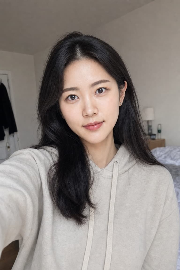 정장 증명사진 변환 전 셀카 예시